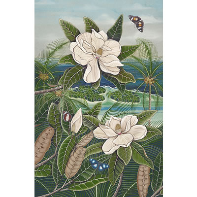 Magnolia and Butterflies Mo'orea