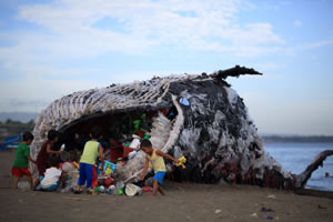 An art installation in Naic, Cavite by environmental group Greenpeace Philippines. Photograph © Greenpeace