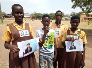 An Extinction Rebellion Friends of Greta Schools' Alarm Whistling Exercise was launched in some schools in Accra, Ghana, West Afrika on 18 January 2019